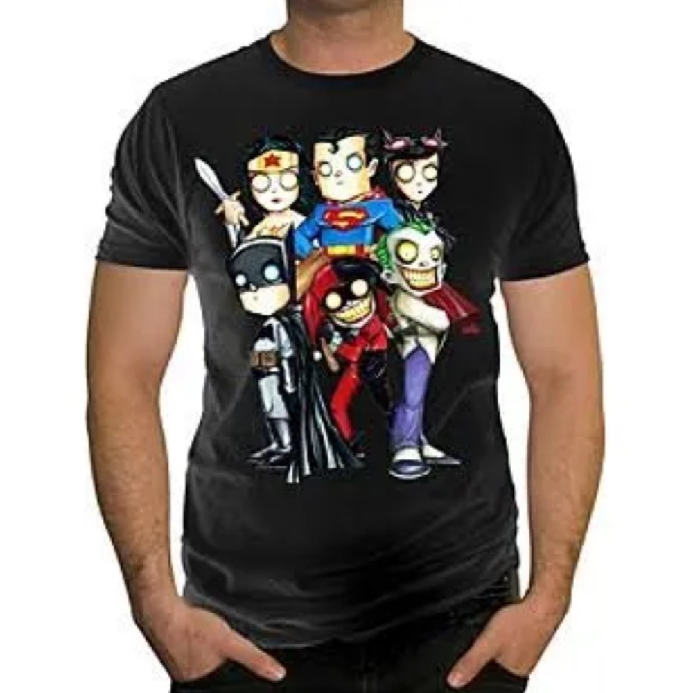 DC Universe Grim Stares Black T-Shirt Sz XL Halloween